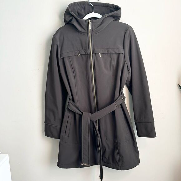 MICHAEL KORS Brown Water Repellent Hooded Coat L - Picture 1 of 11